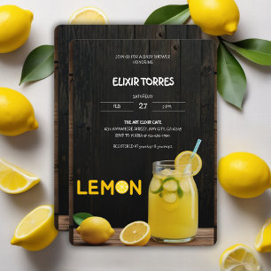 Rustic Lemon Lemonade Baby Shower Invitation
