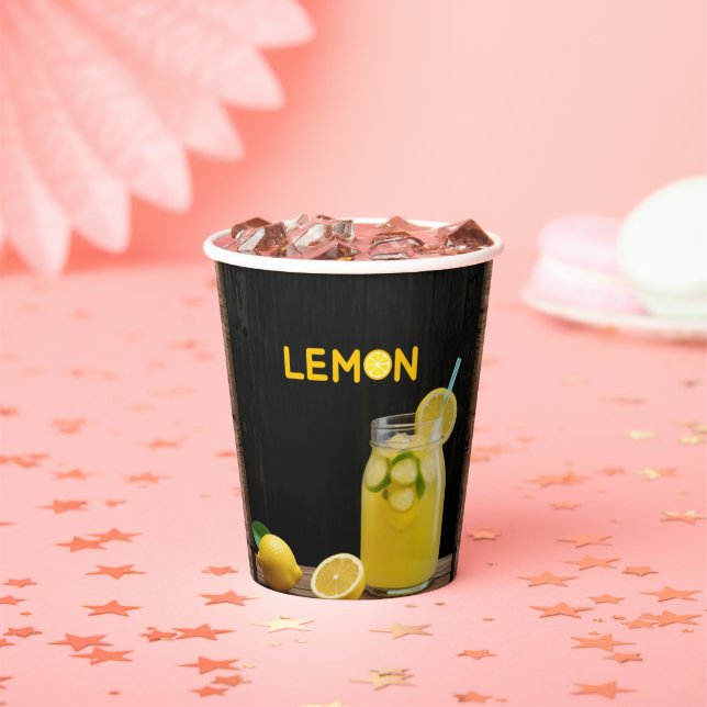Rustic Lemon Lemonade Baby Shower Paper Cups (Insitu)