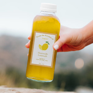 Rustic Lemon & Lemonade Bottle Label Sticker