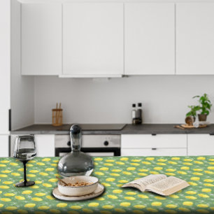 Rustic Lemon Pattern green Kitchen Tablecloth
