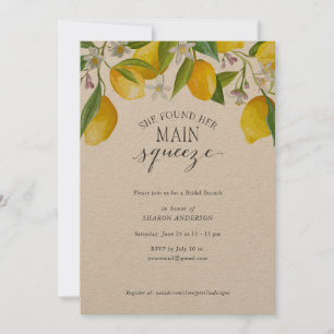 Rustic Lemon She found her main squeeze, Bridal  Invitation
