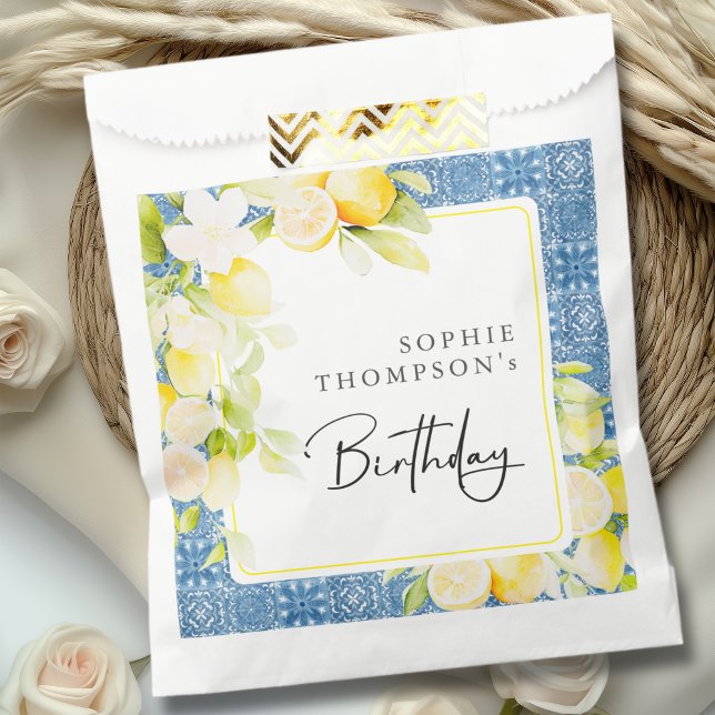 Rustic lemons Mediterranean birthday Favour Bags (Creator Uploaded)