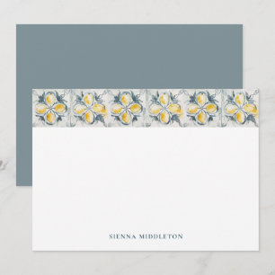 Rustic Lemons Mediterranean Tiles Personalised Card
