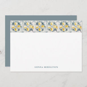 Rustic Lemons Mediterranean Tiles Personalized Card