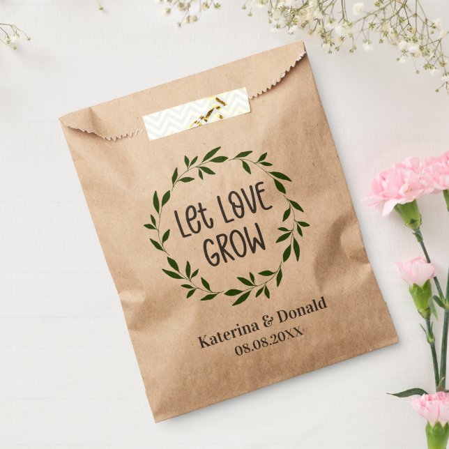 Rustic Let Love Grow Seed Wedding  Favour Bag (Sealed)