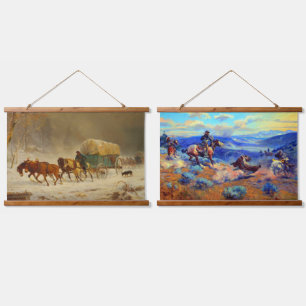 Rustic Life In the Old West Oregon Trail Bear Hunt Hanging Tapestry