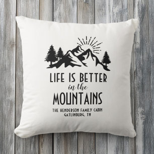 Rustic Life Is Better in the Mountains Custom Cushion