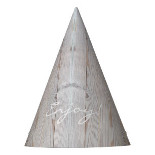 Rustic Light Grey Wood Wooden Fence Country Style Party Hat