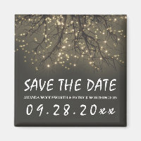 Rustic Lighted Tree Branch Wedding Save the Date