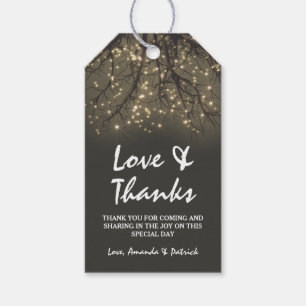 Rustic Lighted Tree Branch Wedding Thank You Gift Tags