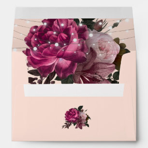 Rustic lights Burgundy floral    Envelope