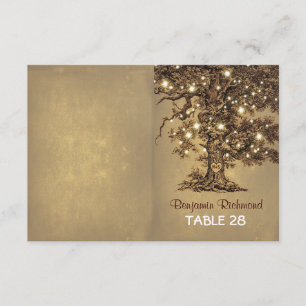 rustic lights tree wedding escort cards