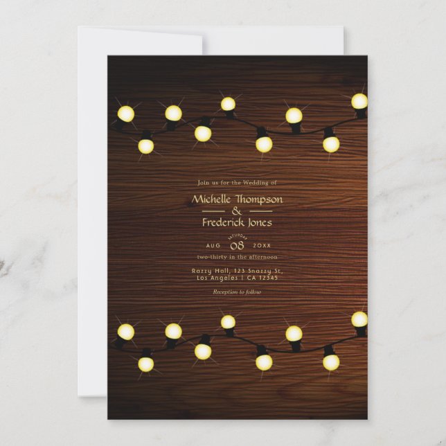 Rustic Lights Wedding Invitation (Front)