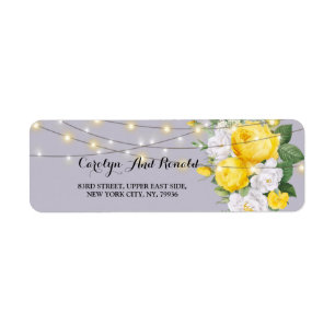 Rustic lights Yellow Floral Label