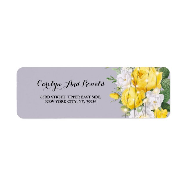 Rustic lights Yellow Floral Label (Front)