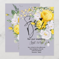 Rustic lights Yellow save the date