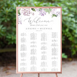 Rustic Lilac Alphabetical Wedding Seating Chart<br><div class="desc">This rustic lilac alphabetical wedding seating chart poster is perfect for a spring or summer wedding. This sign can be used to organise your guests alphabetically or by table number by changing the names of the headings. The romantic and elegant floral design features watercolor purple lilac wildflowers with a boho...</div>