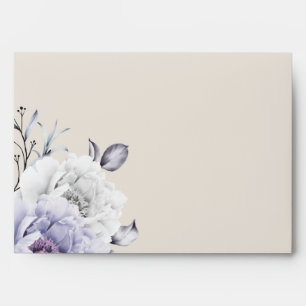 Rustic Lilac and Alabaster Peony Floral Envelope