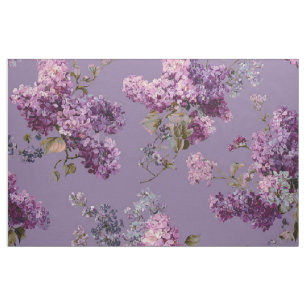 Rustic Lilac Botanical Bold Vintage Boho Floral Fabric