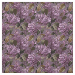 Rustic Lilac Botanical Bold Vintage Boho Floral Fabric