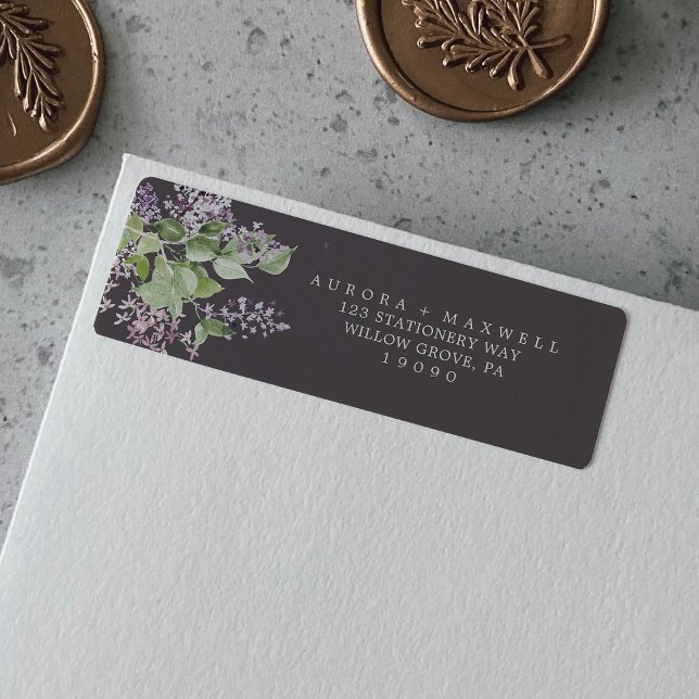 Rustic Lilac | Grey Return Address Label (Creator Uploaded)