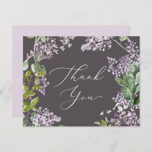 Rustic Lilac   Grey Thank You Card