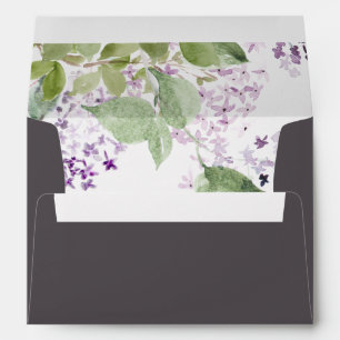 Rustic Lilac   Grey Wedding Invitation Envelope