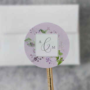 Rustic Lilac   Lavender Wedding Envelope Seals