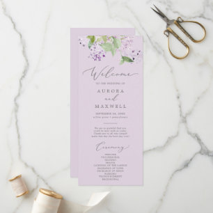 Rustic Lilac   Lavender Wedding Program Programme