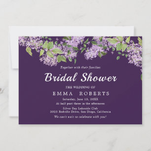 Rustic Lilac Purple Bridal Shower Invitation