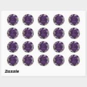 Rustic Lilac | Purple Thank You Wedding Favour Classic Round Sticker (Sheet)