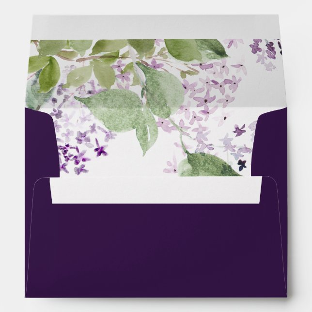 Rustic Lilac | Purple Wedding Invitation Envelope (Back (Bottom))