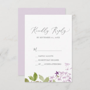 Rustic Lilac Simple RSVP Card