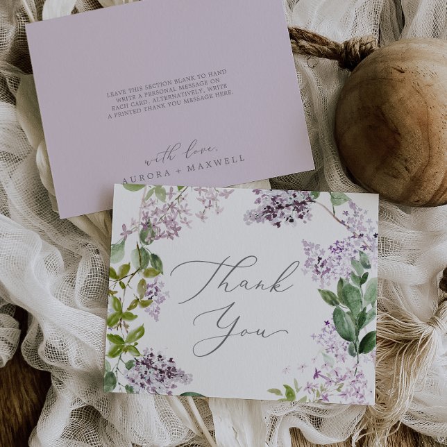 Rustic Lilac Thank You Card (Creator Uploaded)