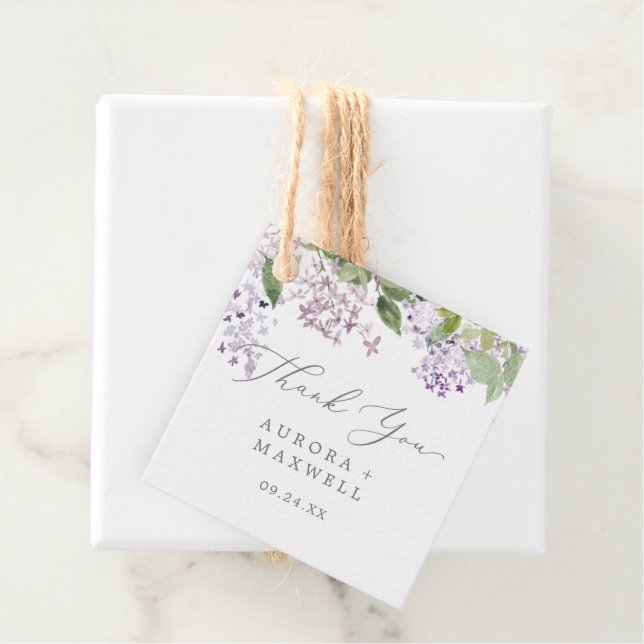 Rustic Lilac Thank You Favour Tags (In Situ)