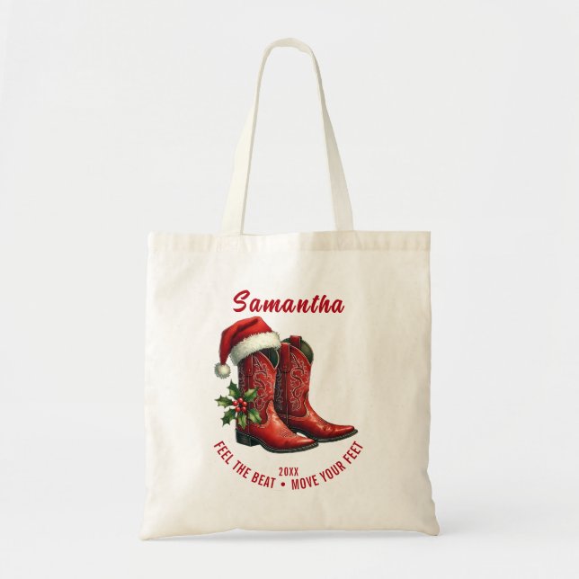 Rustic Line Dance Cowboy Boots  Tote Bag (Front)