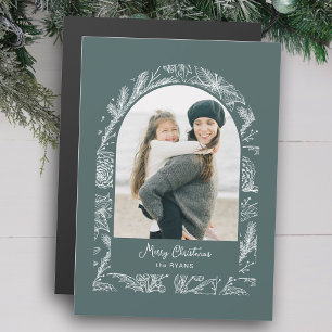 Rustic Line Drawn Christmas Botanical Arch 1-Photo