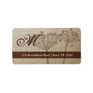 Rustic Linen Monogram Address Labels Large