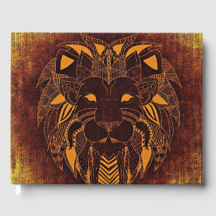 Rustic Lion Head Personal Guest Book