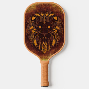 Rustic Lion Head Pickleball Paddle