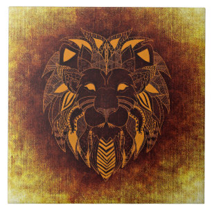 Rustic Lion Head Tile