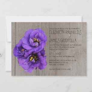 Rustic Lisianthus Wedding Invitations