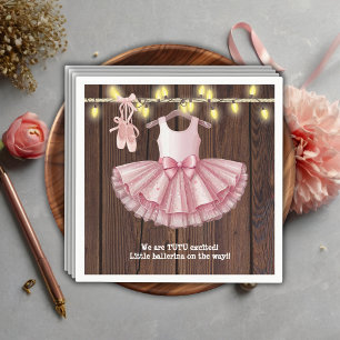Rustic Little Ballerina Tutu Glitter Baby Shower Napkin