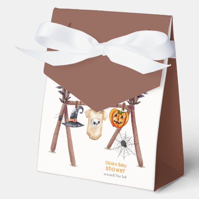 Rustic Little Boo Halloween Clothes Baby Shower  Favour Box (Front)