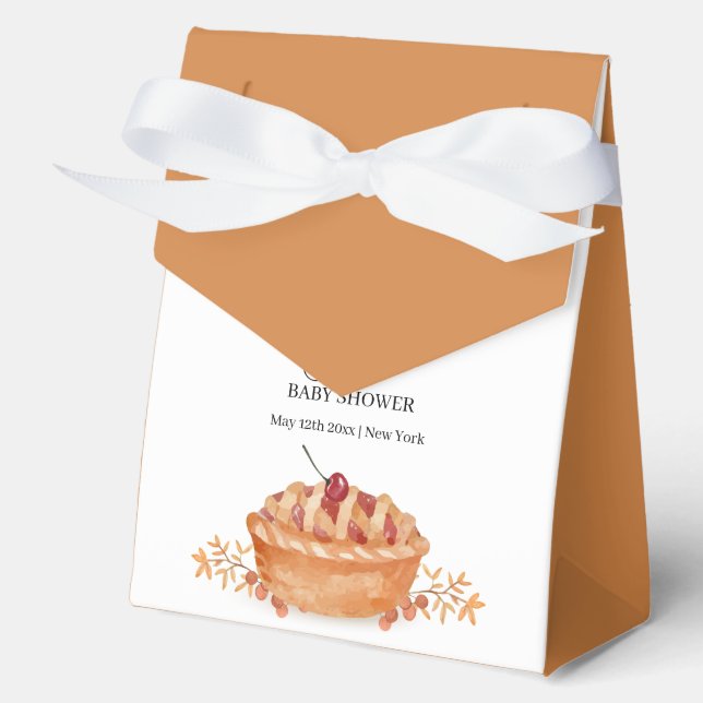 Rustic Little Cutie Pie Cherry Fall Baby Shower  Favour Box (Front)