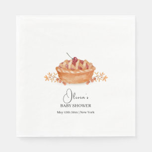 Rustic Little Cutie Pie Cherry Fall Baby Shower Napkin