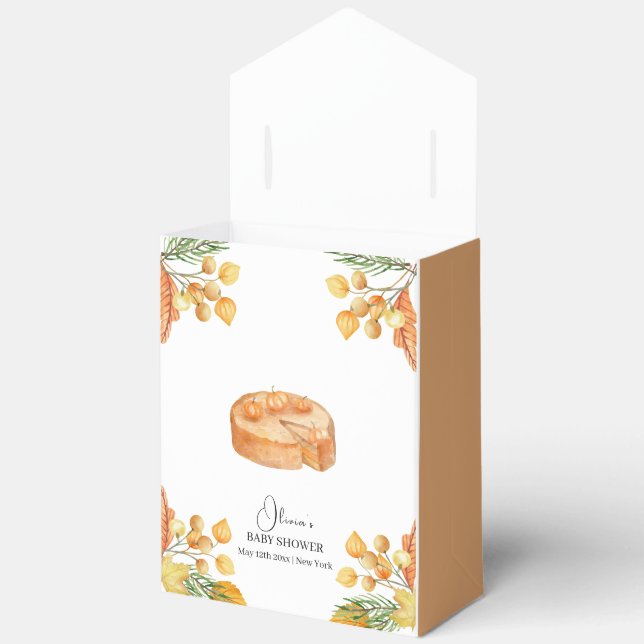 Rustic Little Cutie Pumpkin Pie Fall Baby Shower Favour Box (Open)