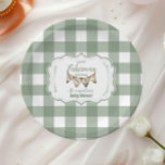 Rustic Little Fisherman Fishing   Baby Shower Paper Plate<br><div class="desc">Serve your baby shower treats in style with our Little Fisherman Fishing Baby Shower Paper Plates! These adorable plates bring functionality and charm to your celebration, perfectly complementing your fishing-themed décor. Features: Design: Features a delightful fishing theme with watercolor-inspired elements like fishing rods, fish, bubbles, and rustic boho accents. Colours:...</div>