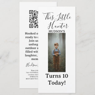 Rustic Little Hunter Photo Boy 10th Birthday Invitation