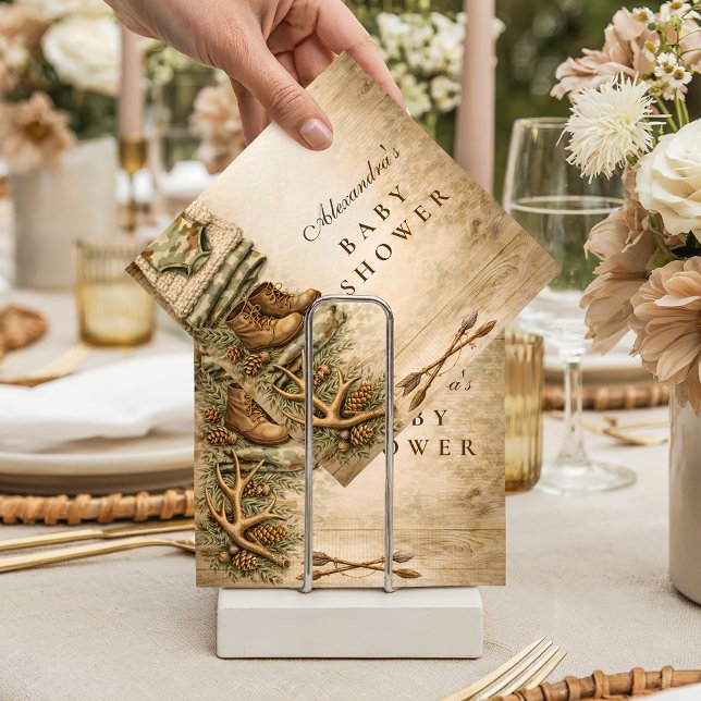 Rustic Little Hunter Woodland Baby Shower Napkin (Creator Uploaded)